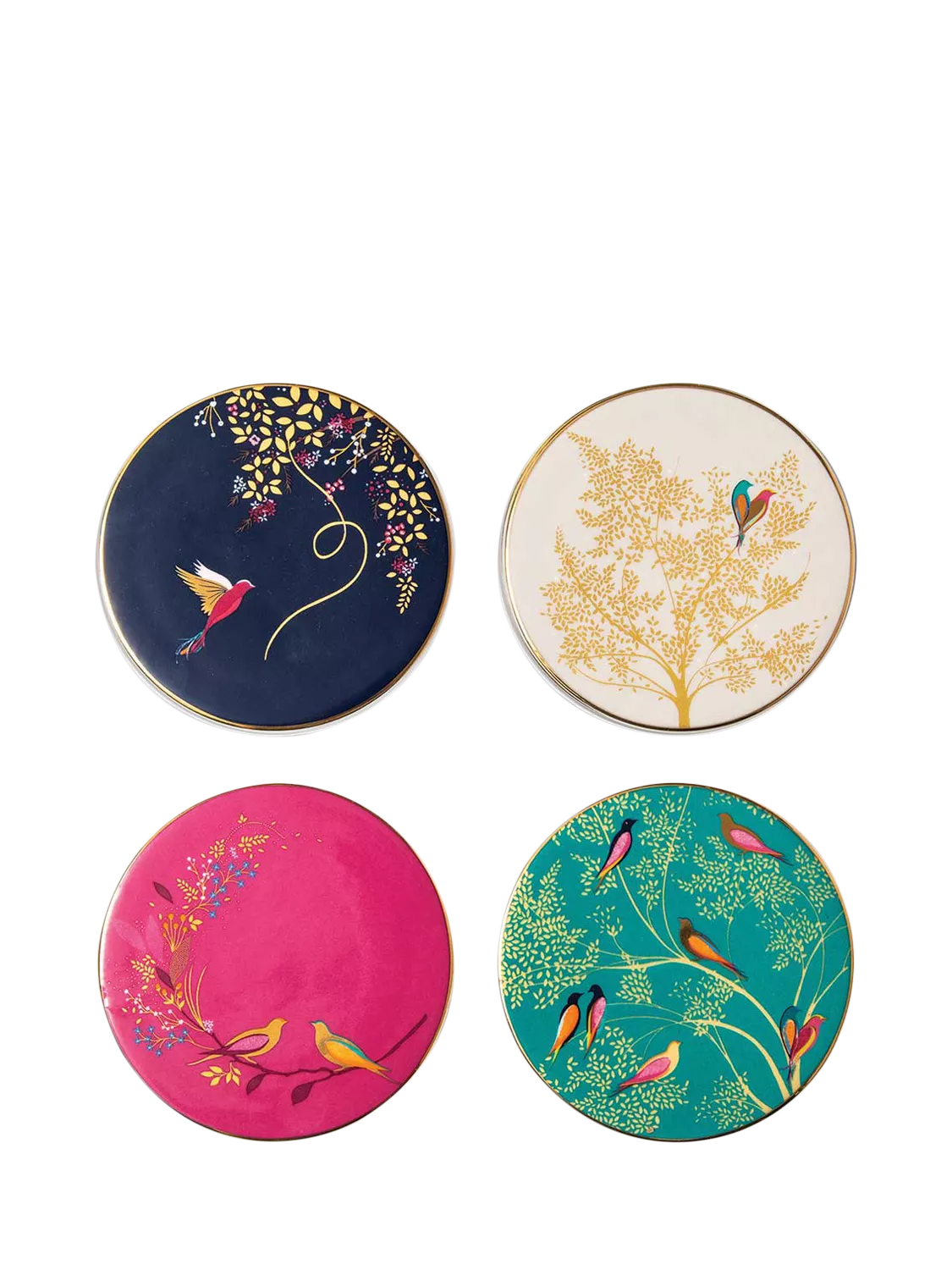 Sara Miller Chelsea Collection fine china round coasters set of 4 (British brand)