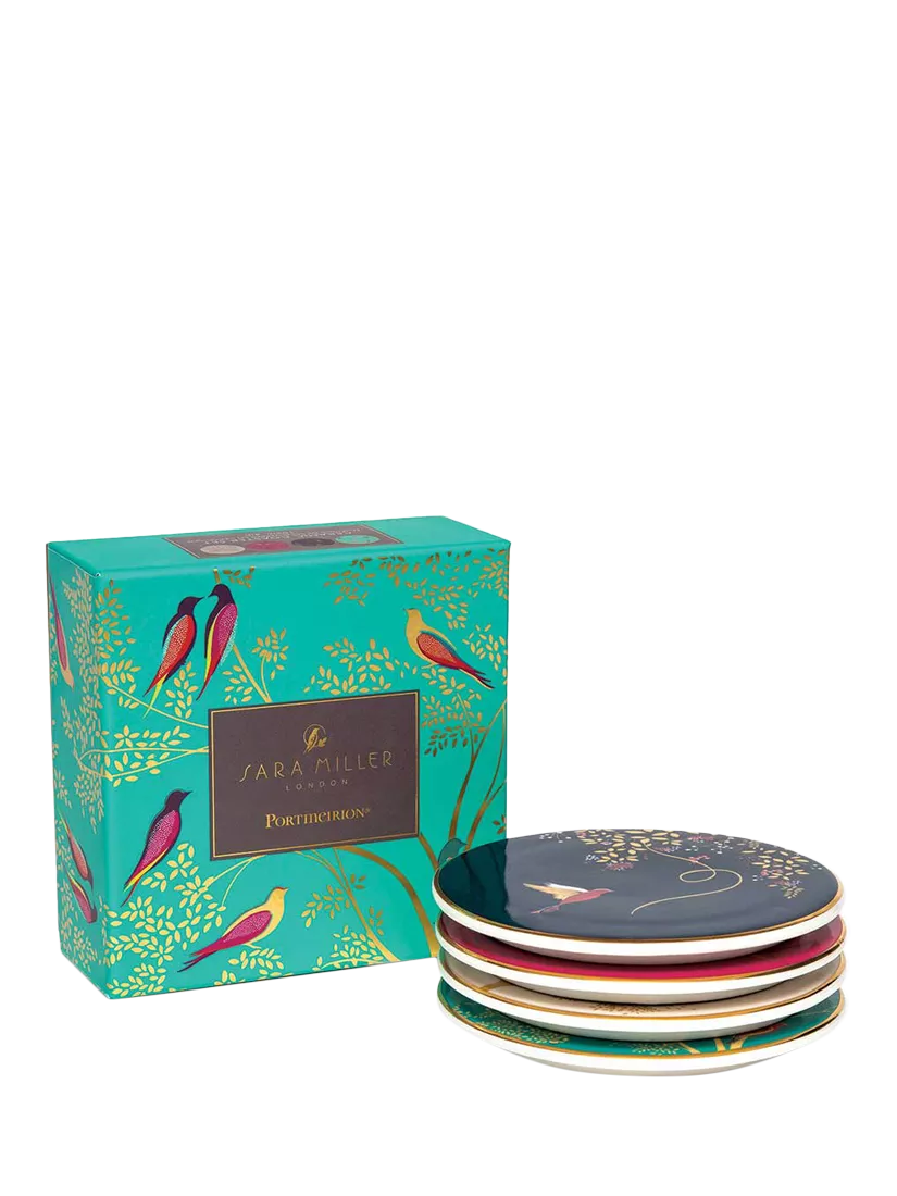 Sara Miller Chelsea Collection fine china round coasters set of 4 (British brand)