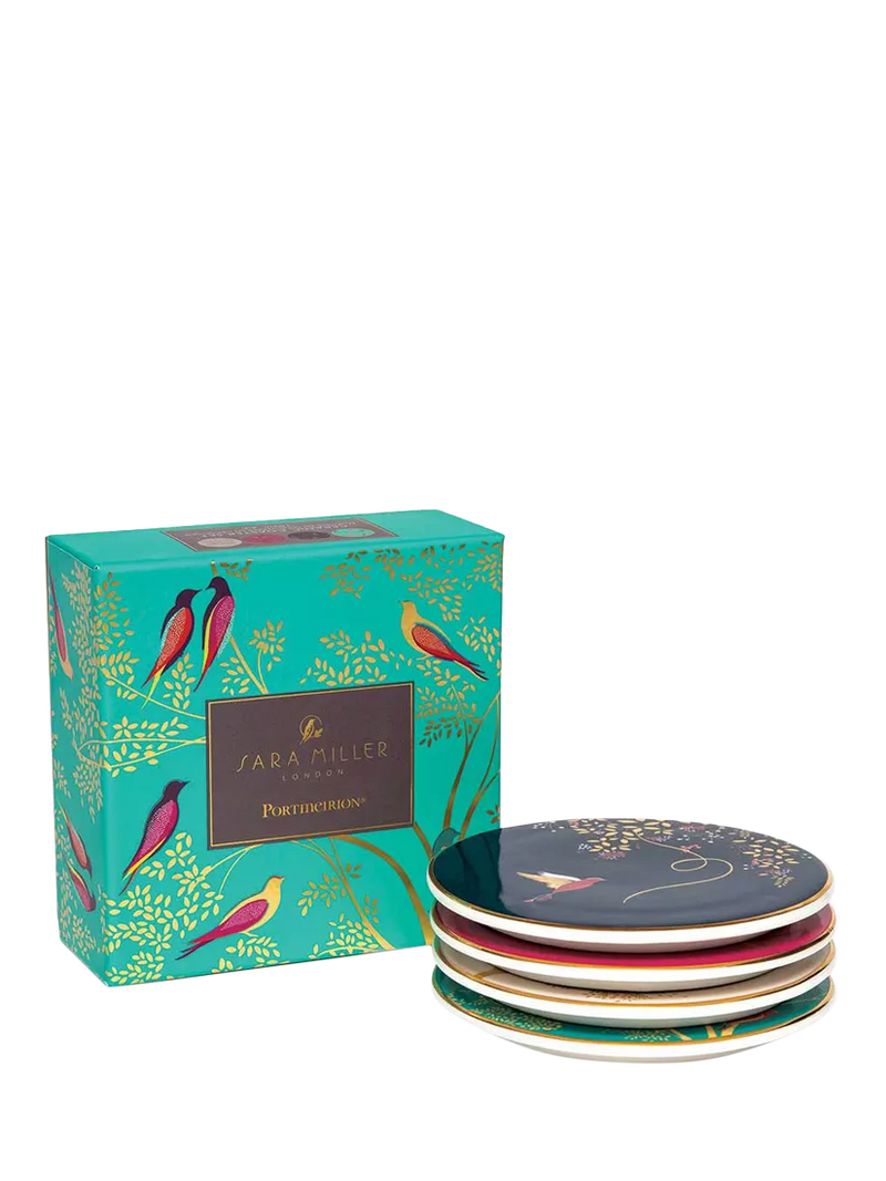 Sara Miller Chelsea Collection fine china round coasters set of 4 (British brand)