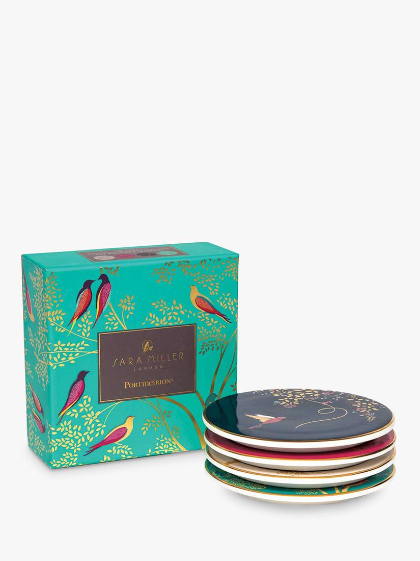 Sara Miller Chelsea Collection fine china round coasters set of 4 (British brand)