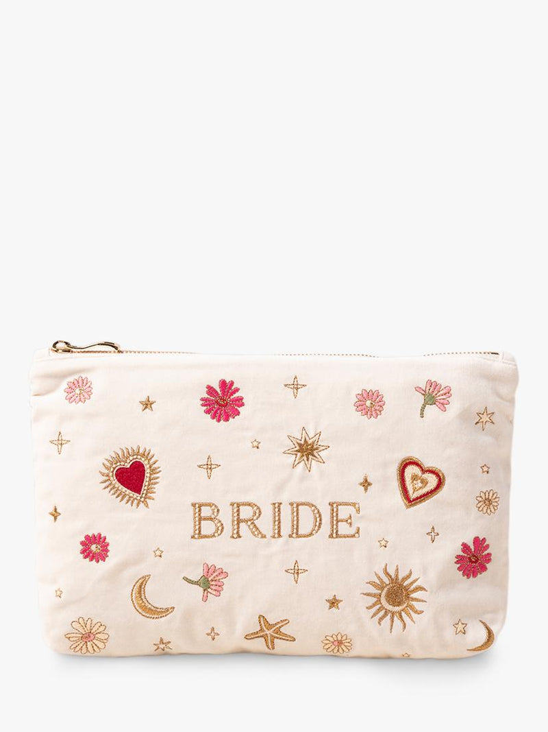 Elizabeth Scarlett golden love charm embroidered bride pouch - British product