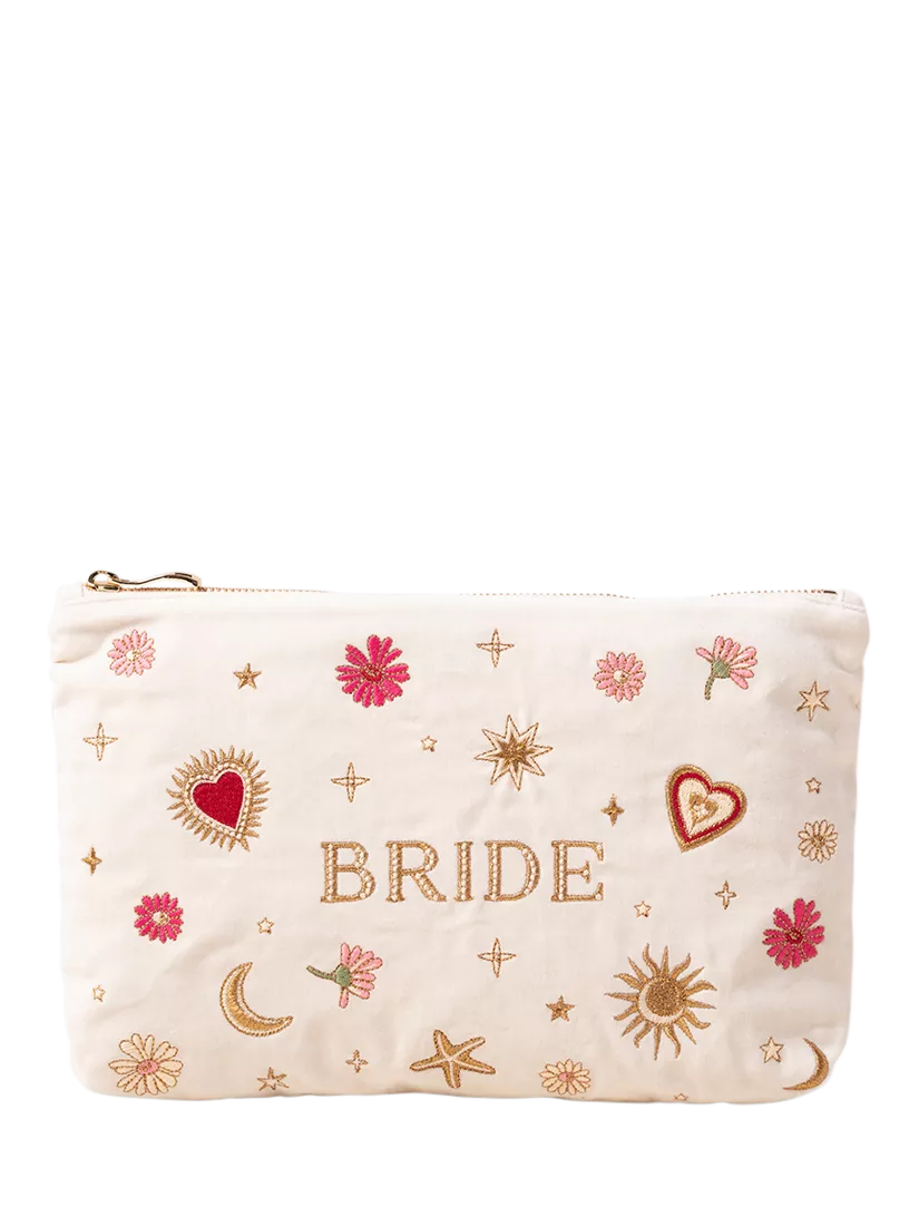 Elizabeth Scarlett golden love charm embroidered bride pouch - British product
