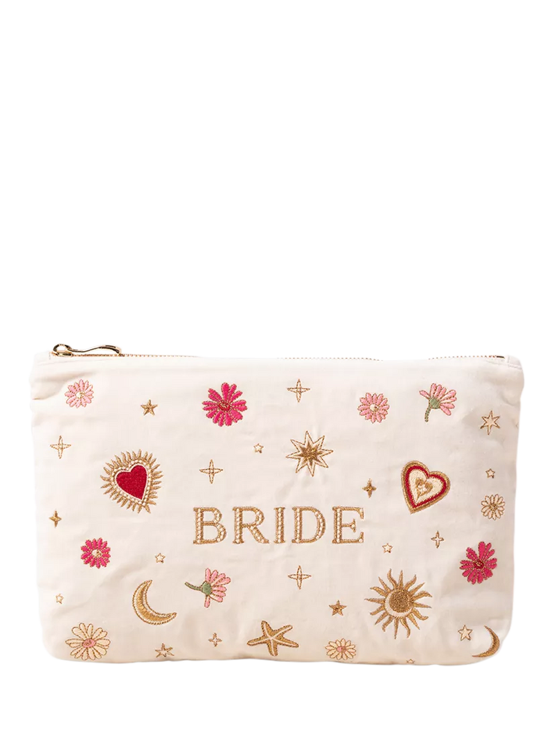 Elizabeth Scarlett golden love charm embroidered bride pouch - British product