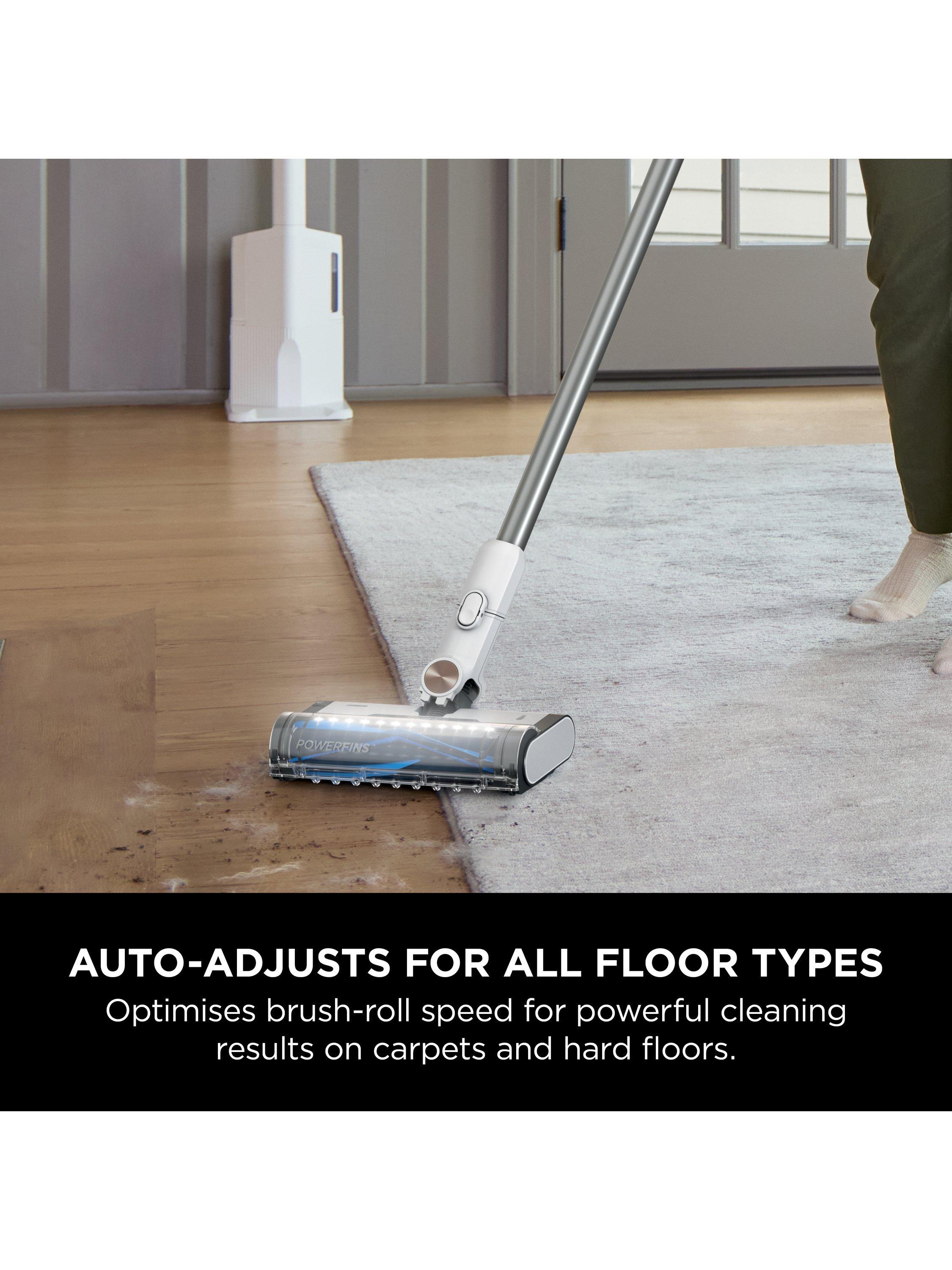 Shark cordless vacuum cleaner in White, Navy and Brass, imported from the UK