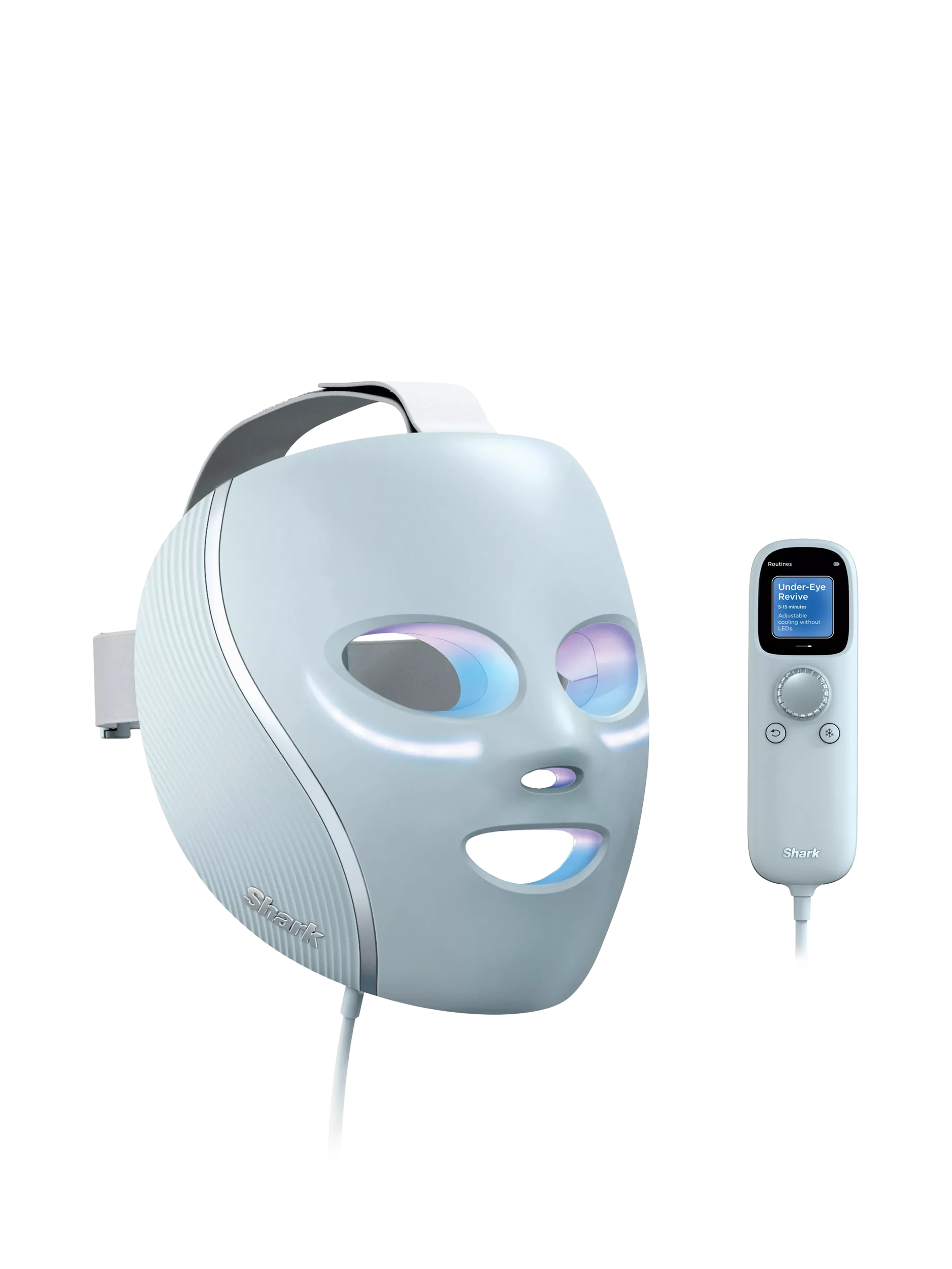 Shark CryoGlow FW312UK Under-Eye Cooling & LED Anti-Ageing & Blemish Repair Mask, Blue Frost