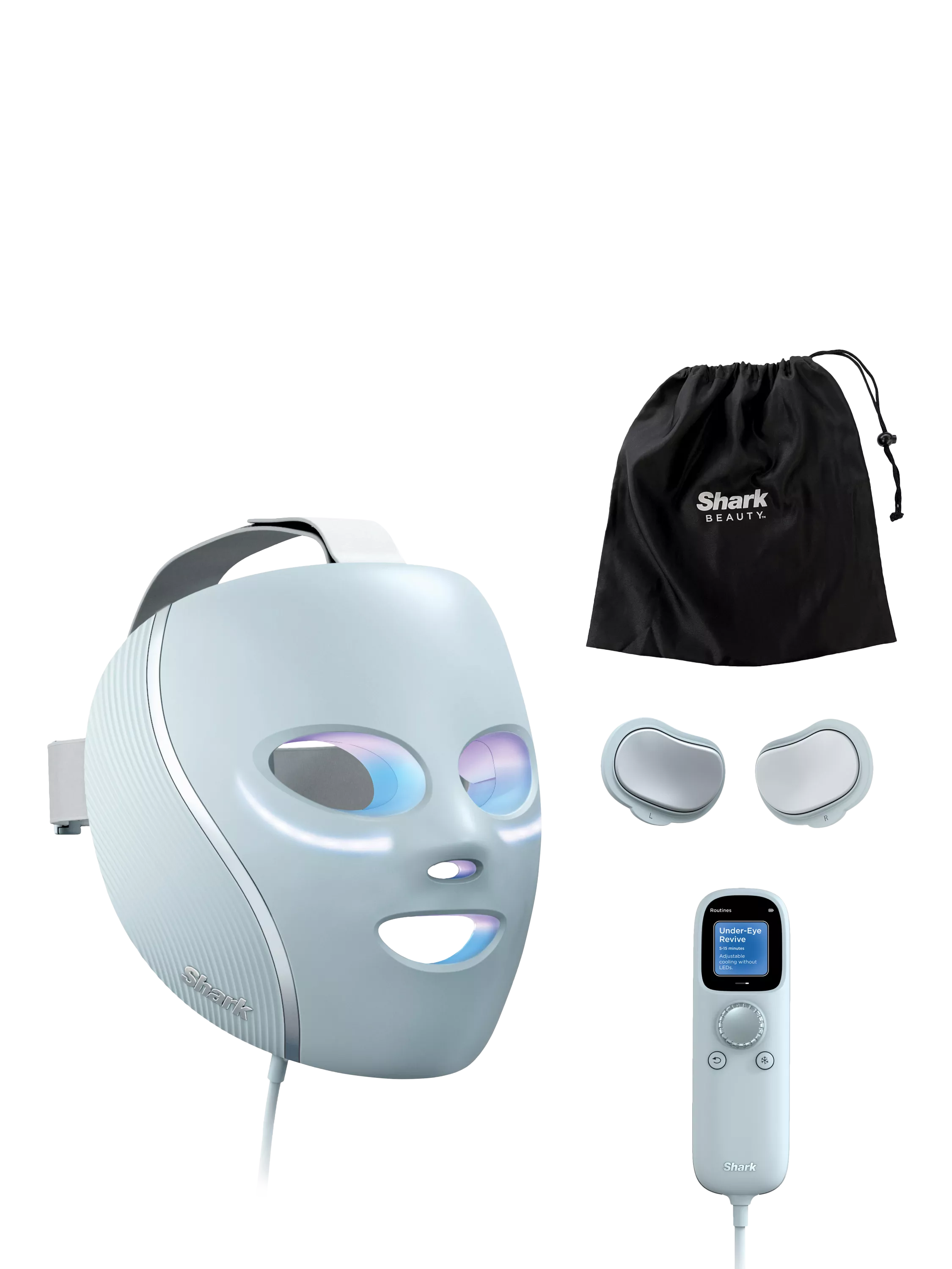 Shark CryoGlow LED anti-ageing mask with remote, imported from the UK