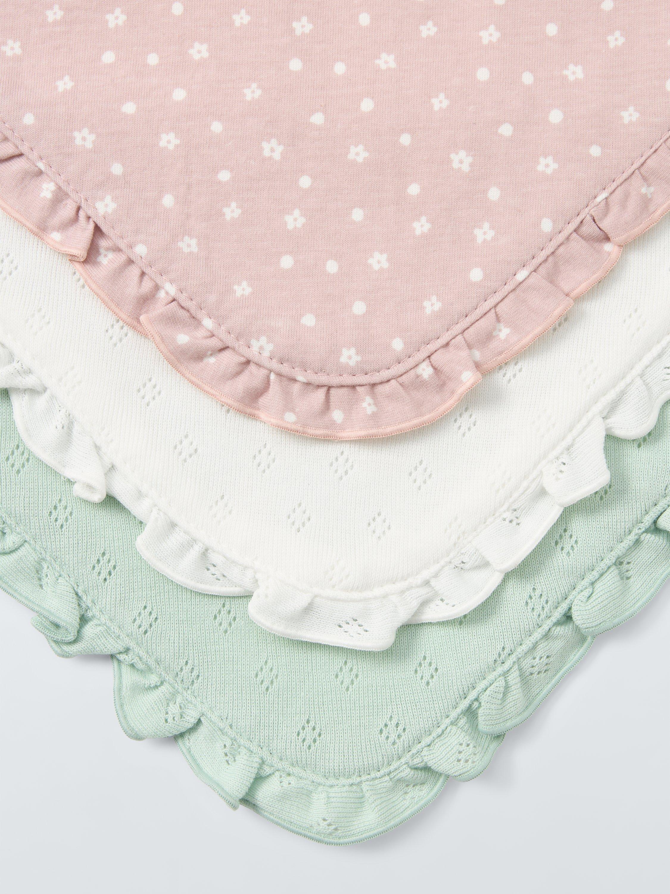John Lewis baby dribble bib with pointelle design, pack of 3, UK version