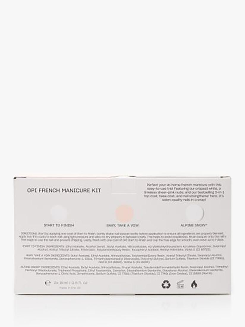 OPI French manicure kit with treatment and two shades, 3 x 15ml, imported from the UK