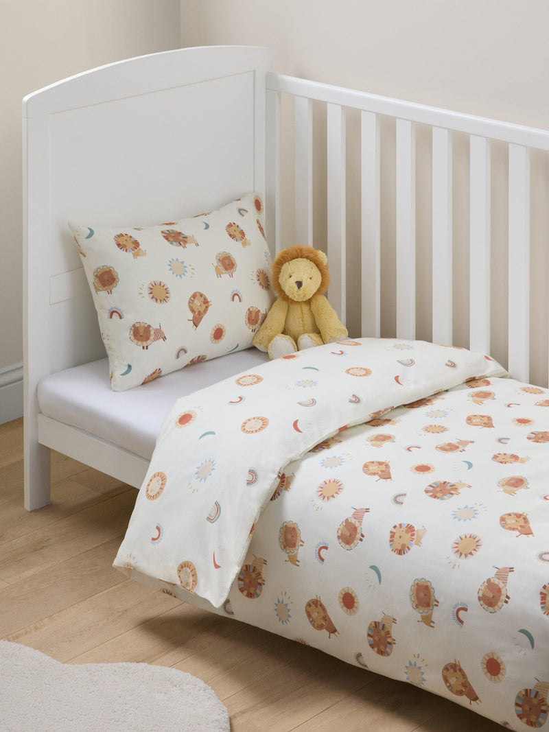 John Lewis reversible cotton duvet cover lion weather cot, UK version