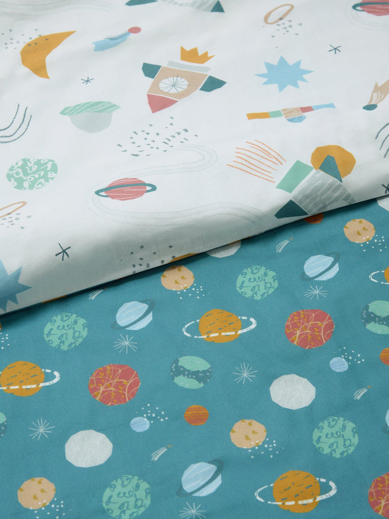 John Lewis rockets planets reversible duvet cover set single, UK version