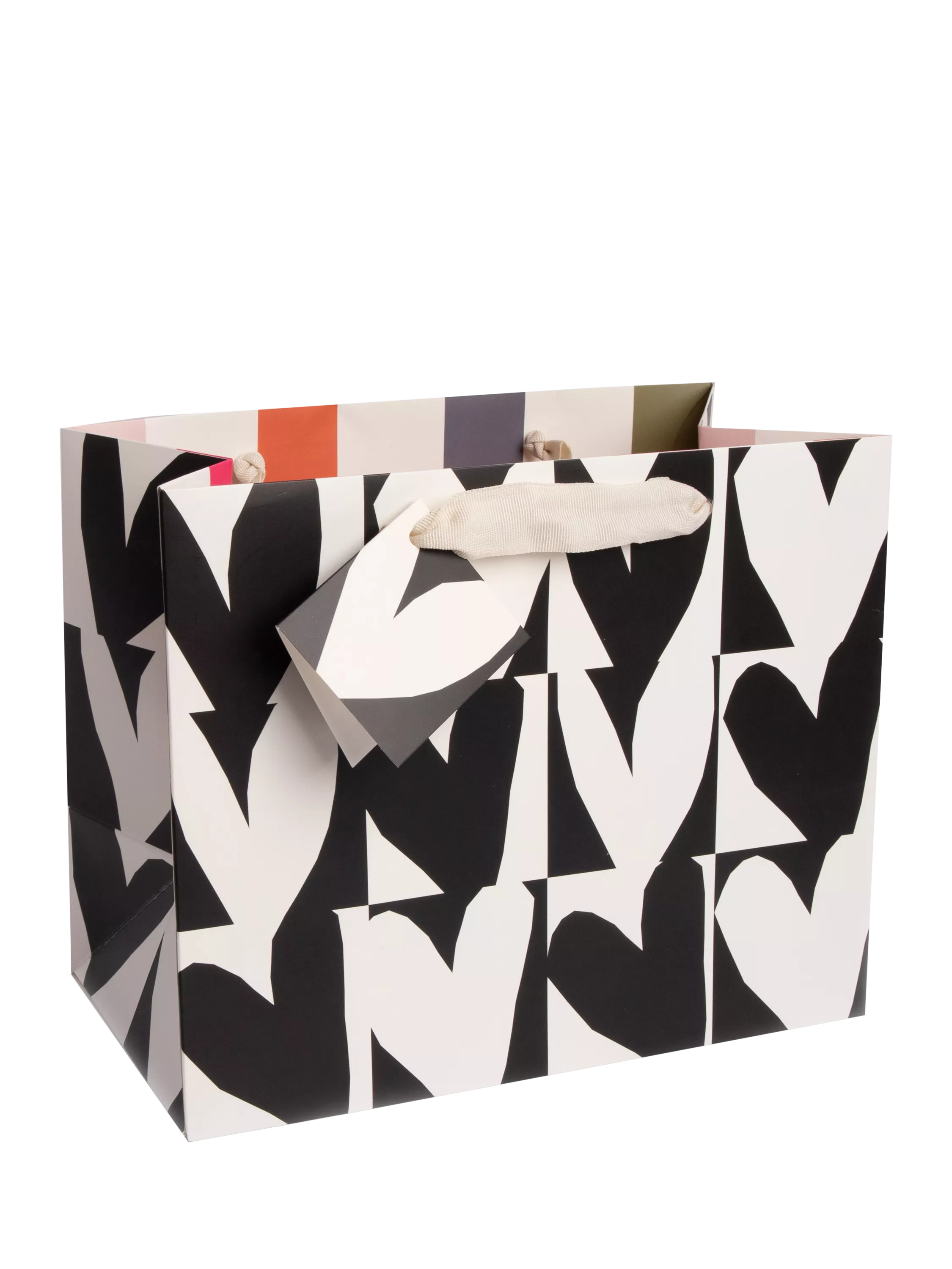 Caroline Gardner monochrome hearts gift bag medium, UK version