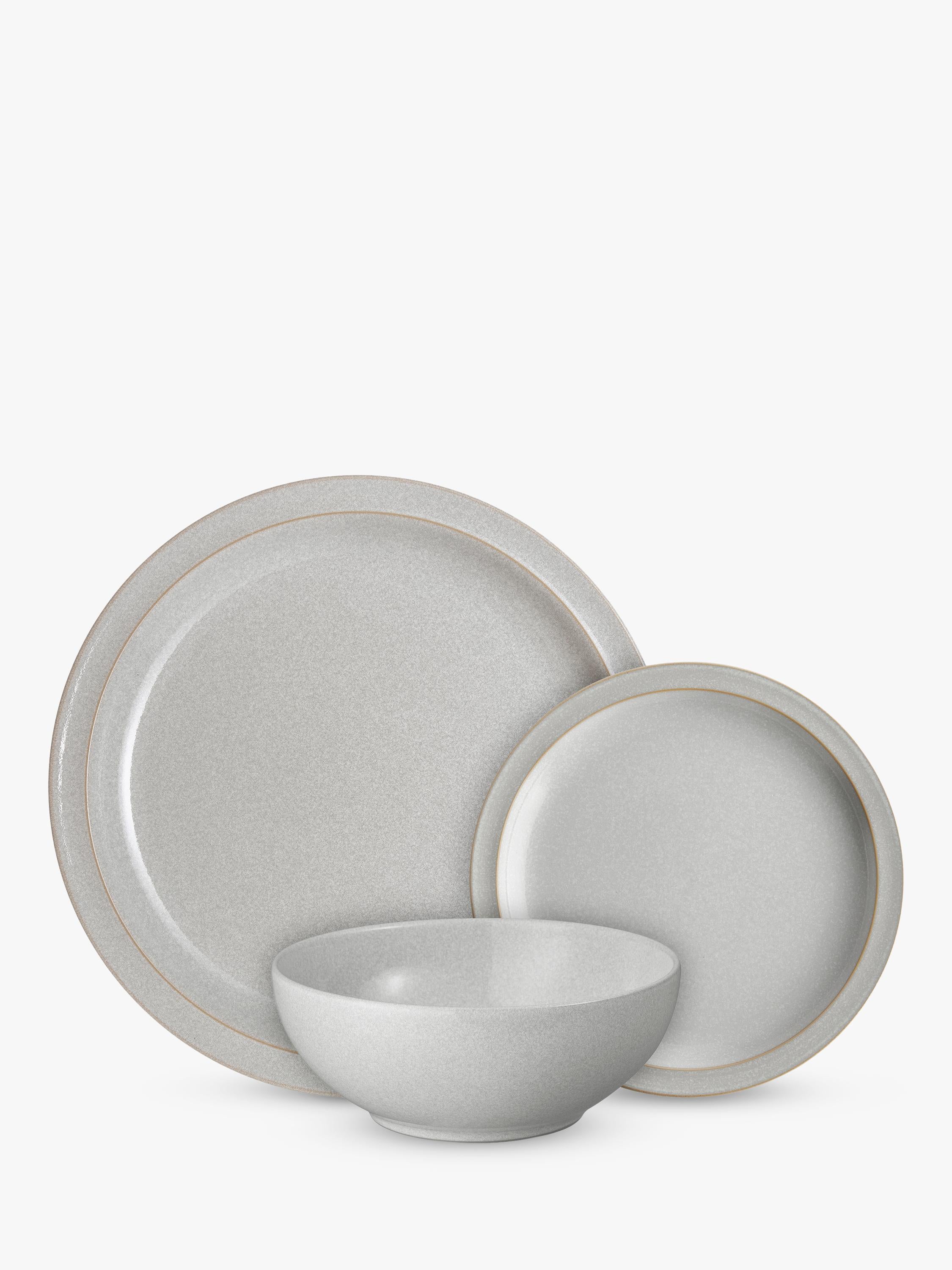 Denby Dove Grey stoneware dinnerware set 12 piece, UK version