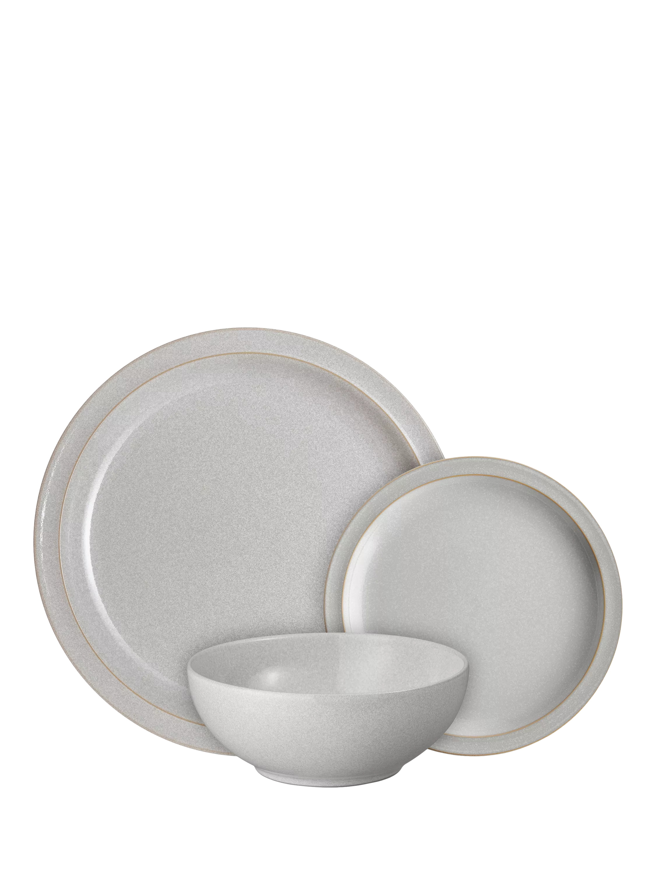 Denby Dove Grey stoneware dinnerware set 12 piece, UK version