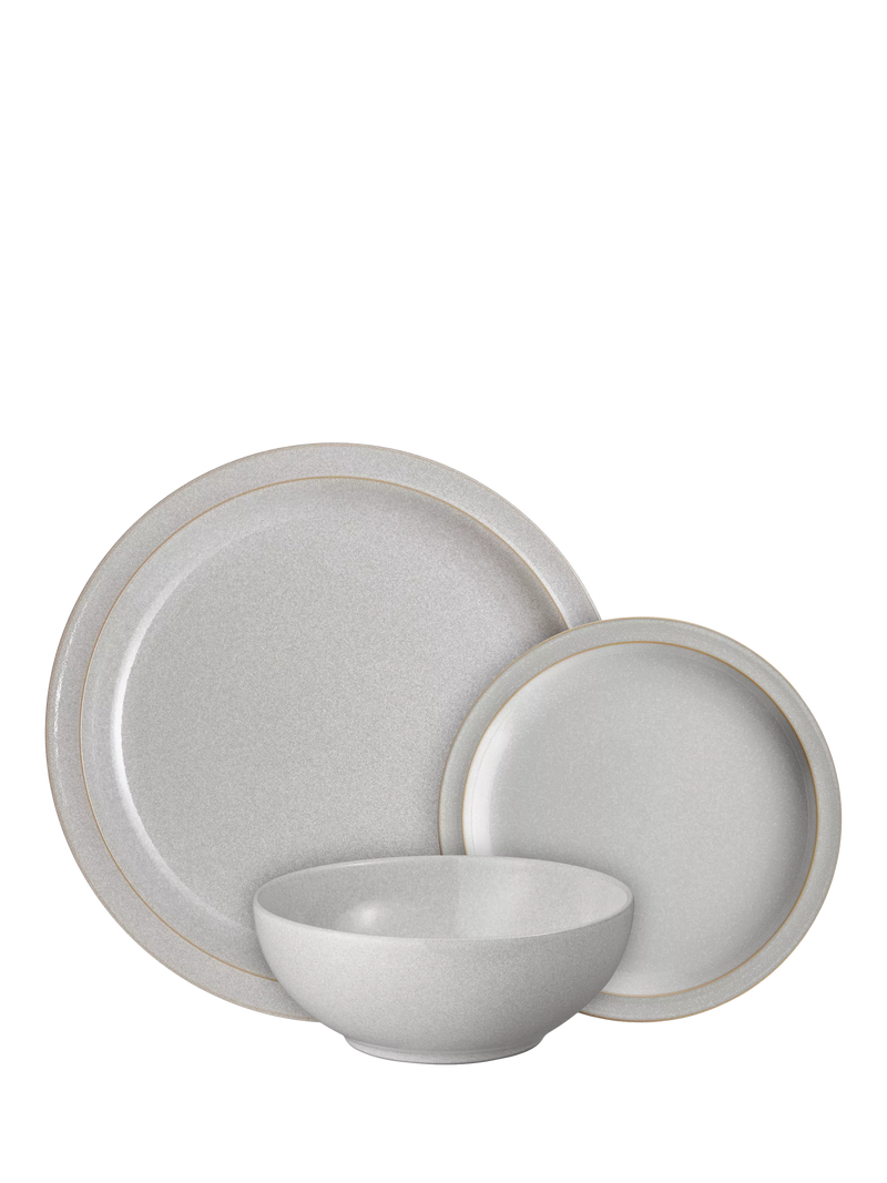 Denby Dove Grey stoneware dinnerware set 12 piece, UK version