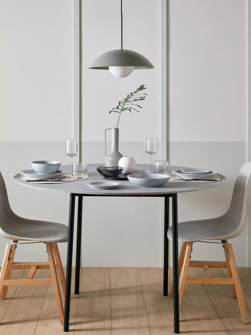 Denby Dove Grey stoneware dinnerware set 12 piece, UK version
