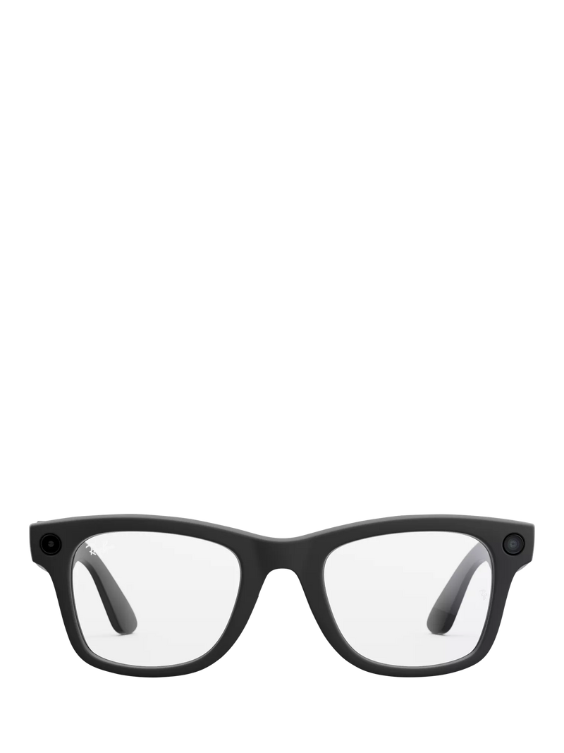 Ray-Ban Meta Wayfarer Glasses, Matte Black, Clear to G15 Green Transitions Lens