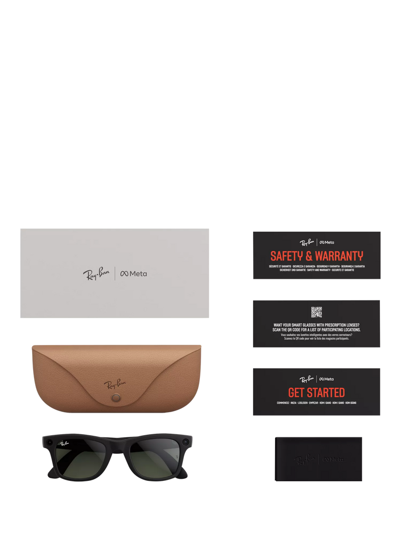 Ray-Ban Meta Wayfarer smart glasses matte black Transitions lenses, UK version