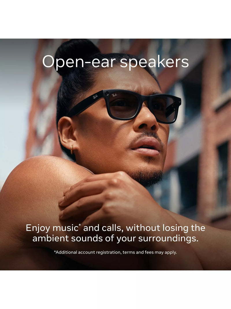Ray-Ban Meta Wayfarer smart glasses matte black Transitions lenses, UK version
