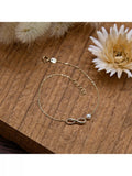 IBB 9ct gold freshwater pearl chain bracelet 18cm (British brand)