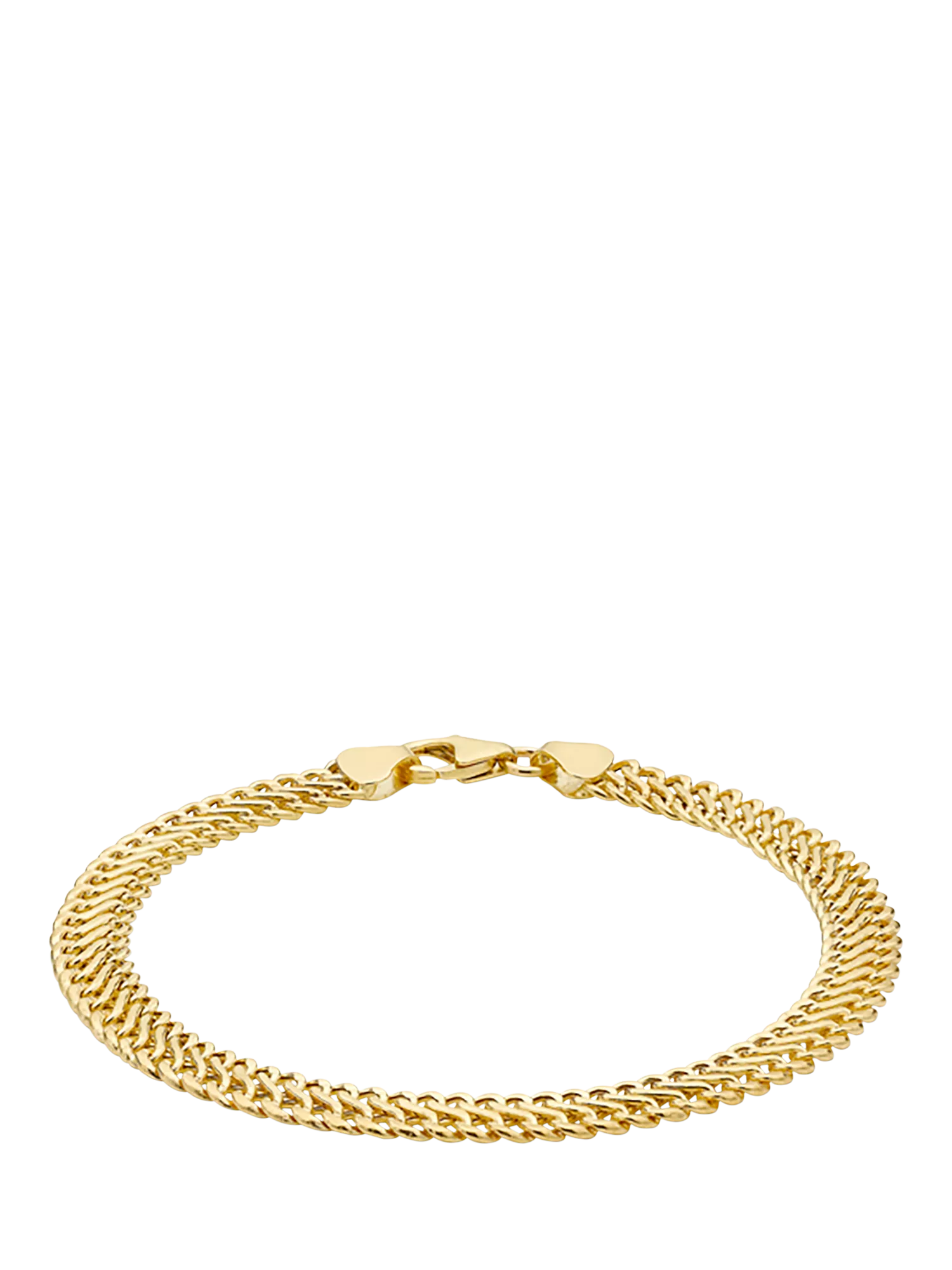 IBB 9ct gold hollow woven curb bracelet 19cm - British product