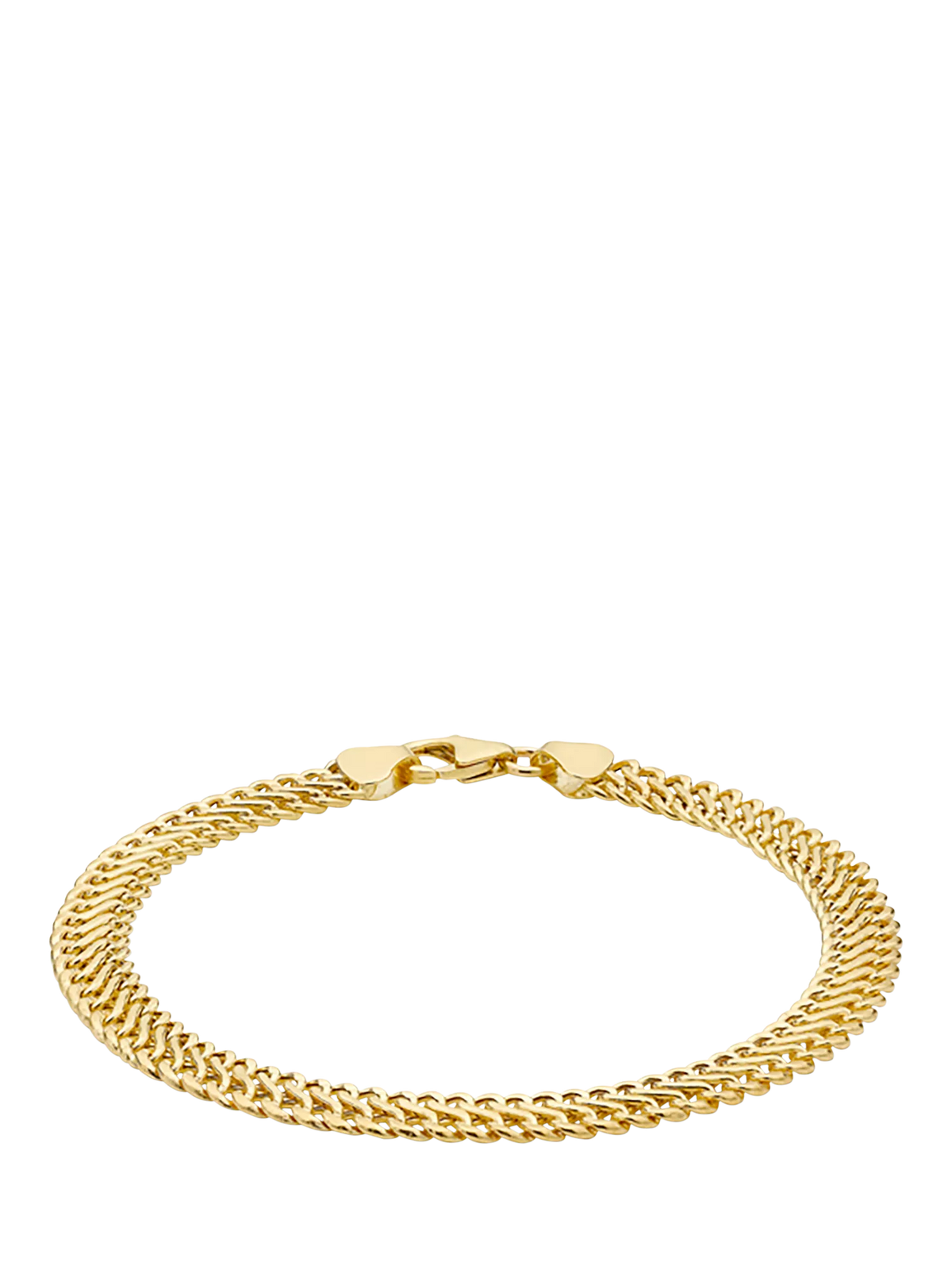 IBB 9ct gold hollow woven curb bracelet 19cm - British product