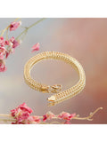 IBB 9ct gold hollow woven curb bracelet 19cm - British product