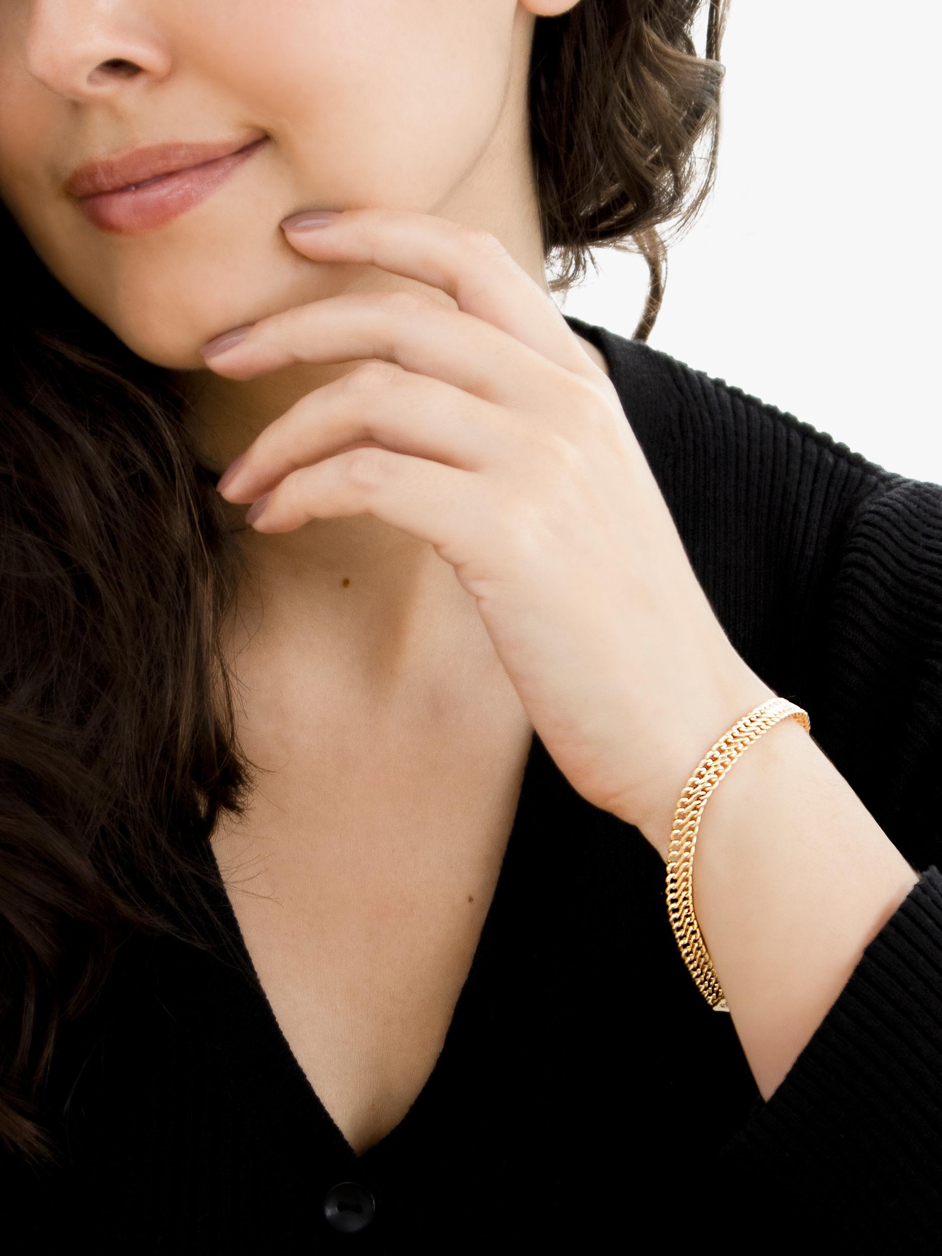 IBB 9ct gold hollow woven curb bracelet 19cm - British product