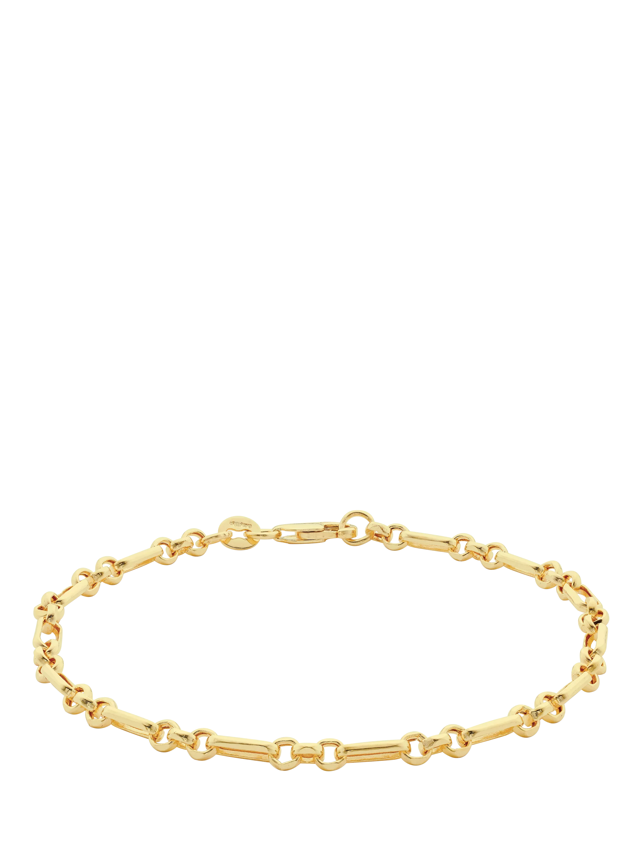 IBB gold diamond cut figaro belcher chain bracelet 19cm, UK version