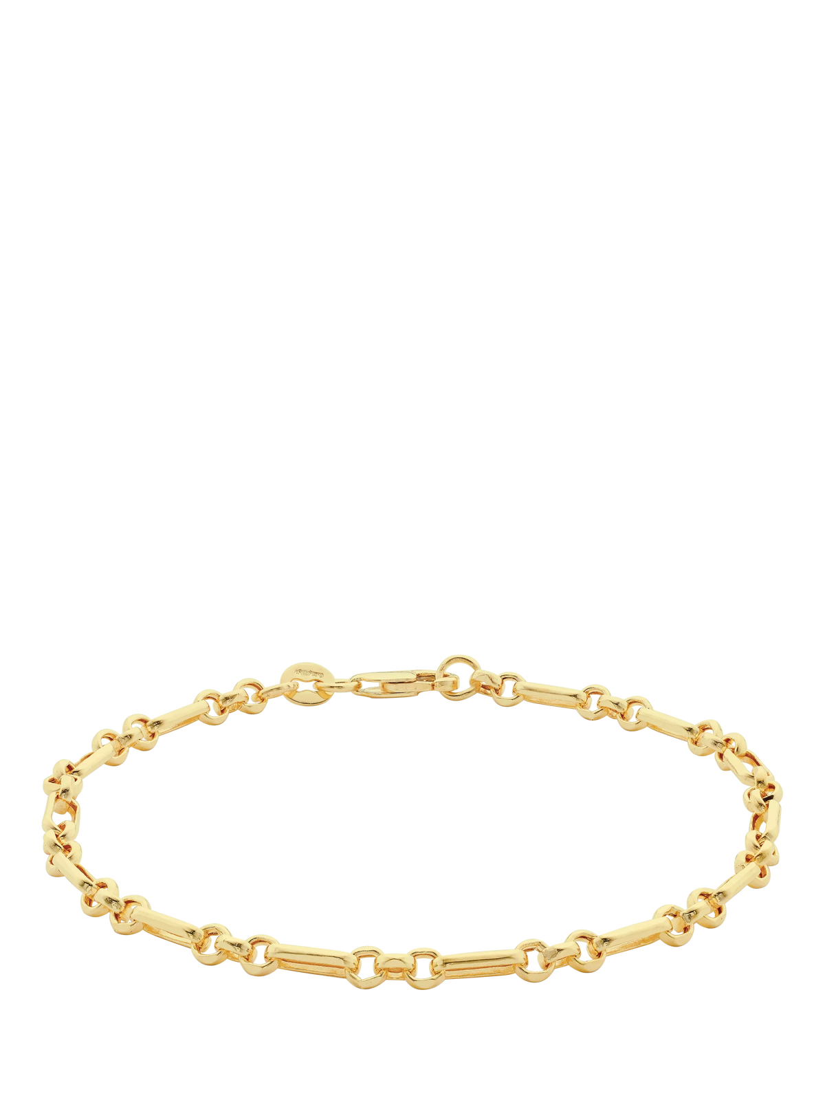 IBB gold diamond cut figaro belcher chain bracelet 19cm, UK version