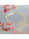 IBB gold diamond cut figaro belcher chain bracelet 19cm, UK version