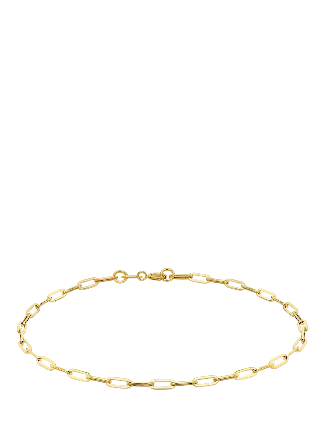 IBB 9ct gold paper chain bracelet 18.5cm (British brand)