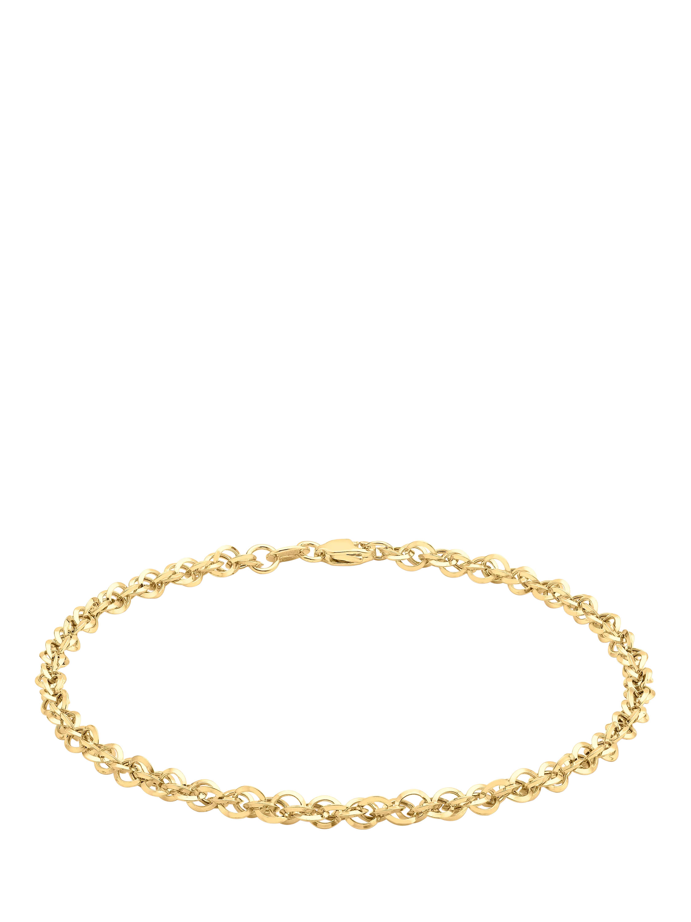 IBB 9ct gold diamond cut Prince of Wales bracelet 19cm, UK version