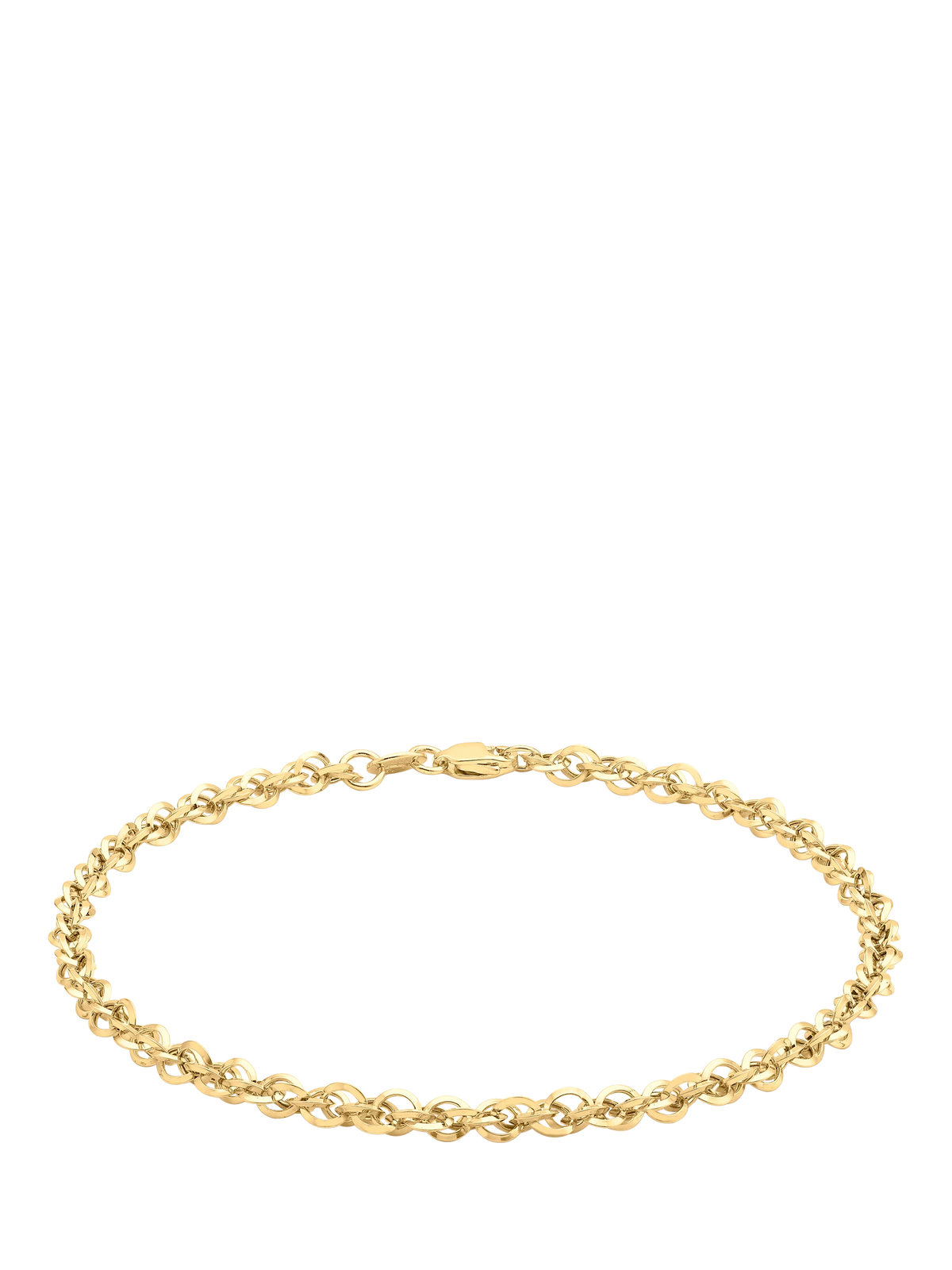 IBB 9ct gold diamond cut Prince of Wales bracelet 19cm, UK version