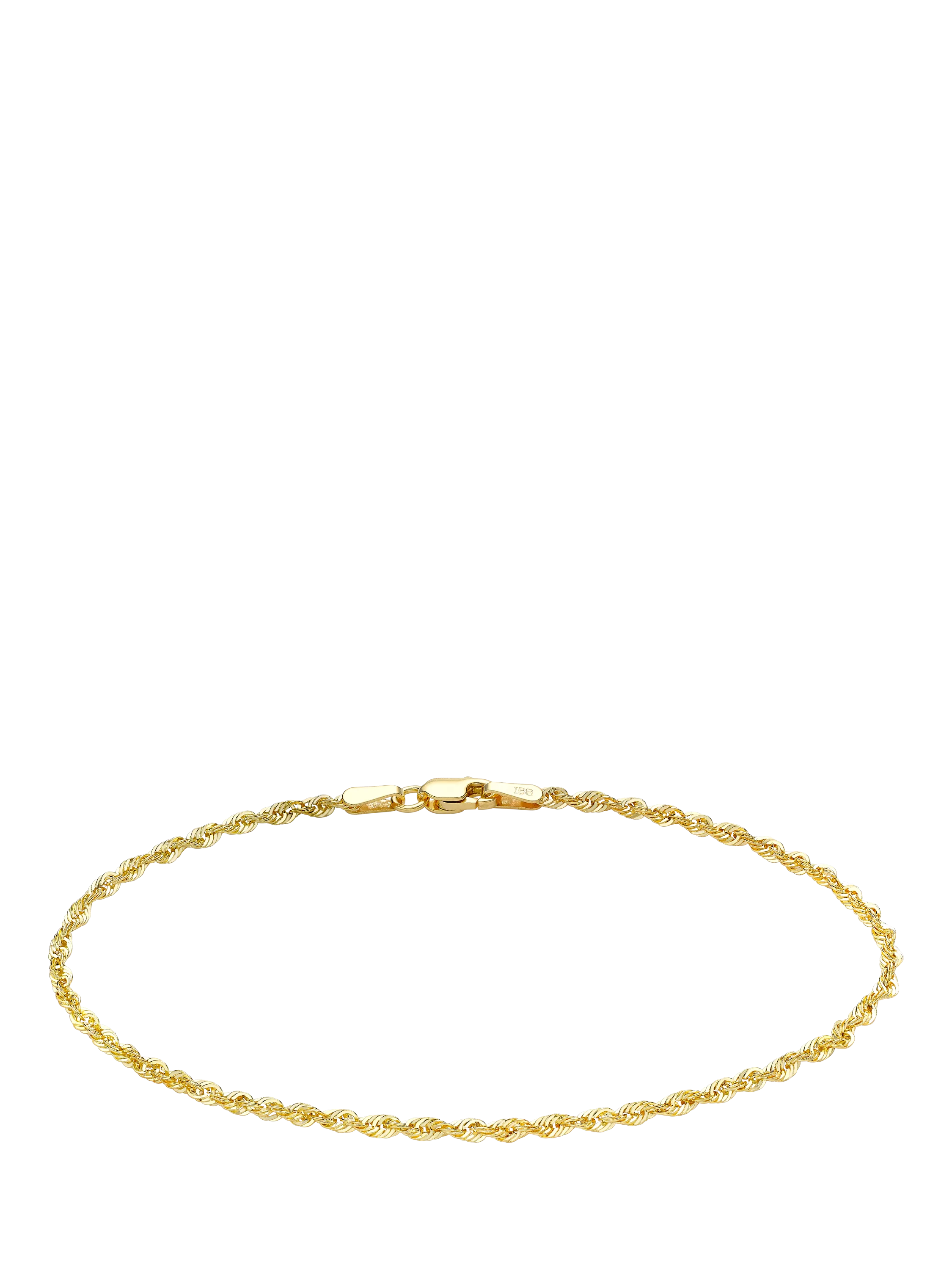 IBB 9ct gold rope chain bracelet 19cm - British product