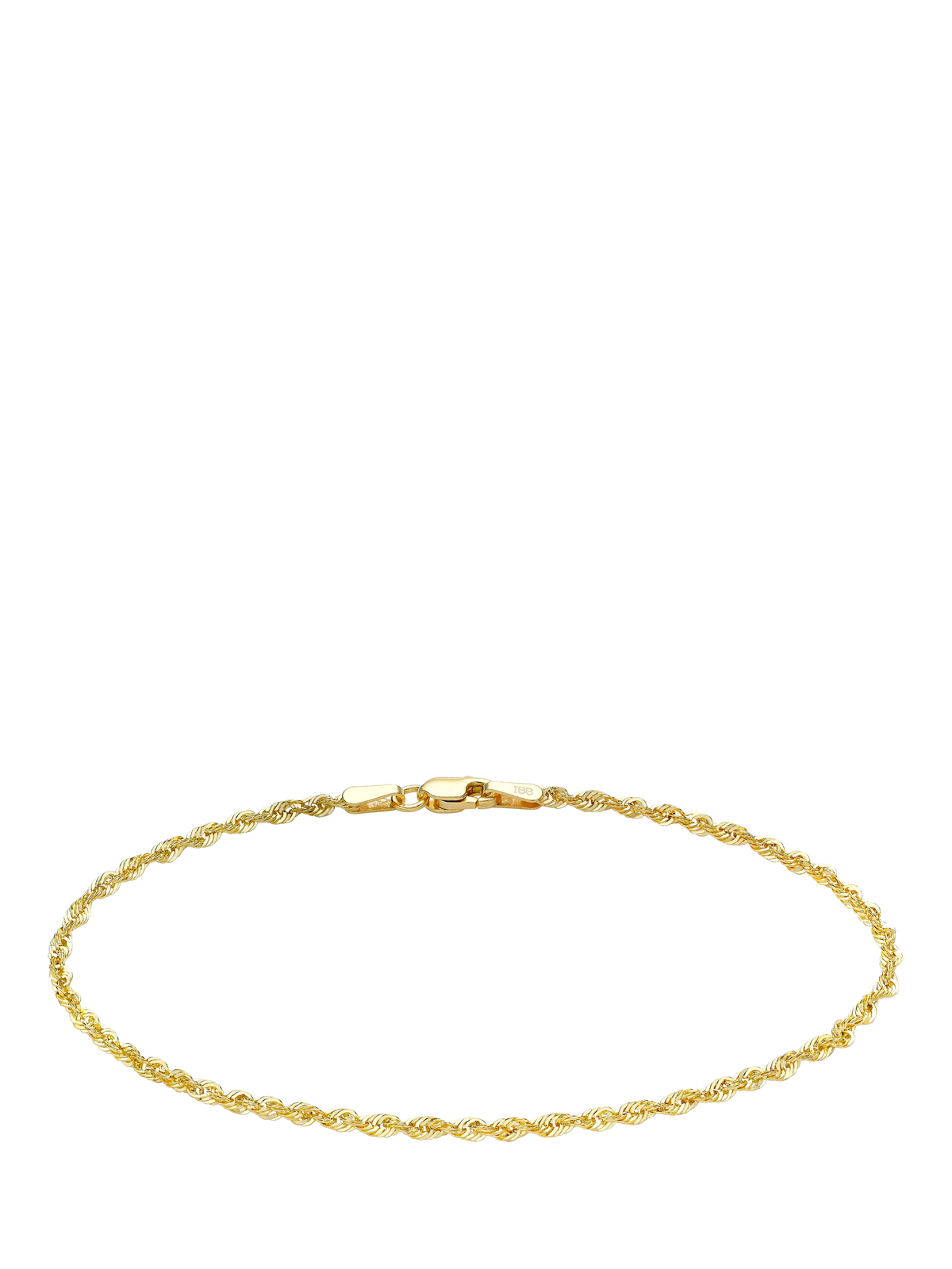 IBB 9ct gold rope chain bracelet 19cm - British product