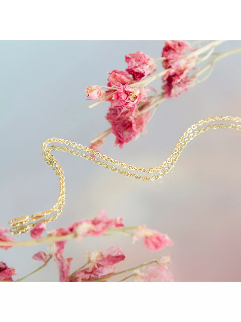 IBB 9ct gold rope chain bracelet 19cm - British product