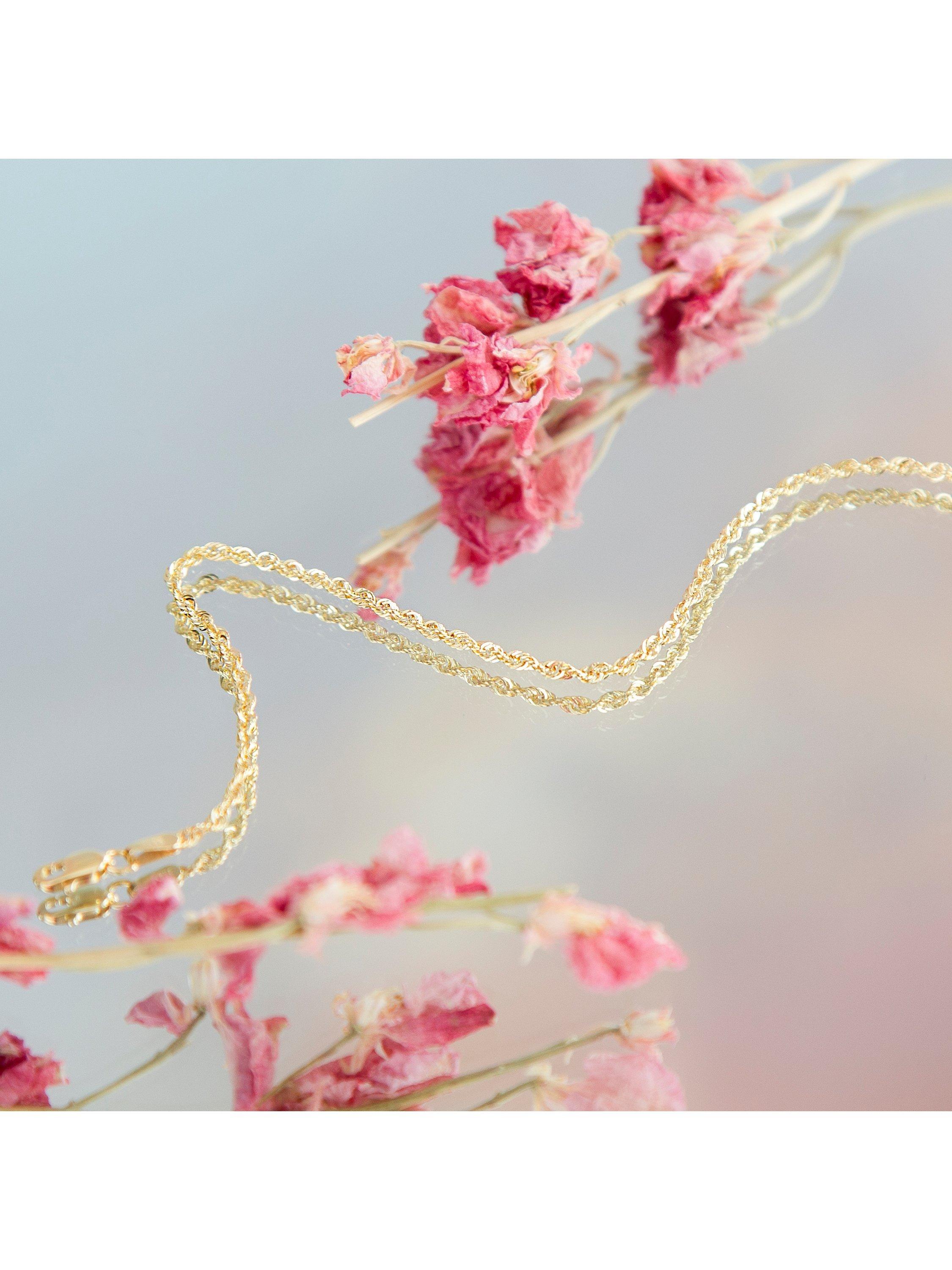 IBB 9ct gold rope chain bracelet 19cm - British product