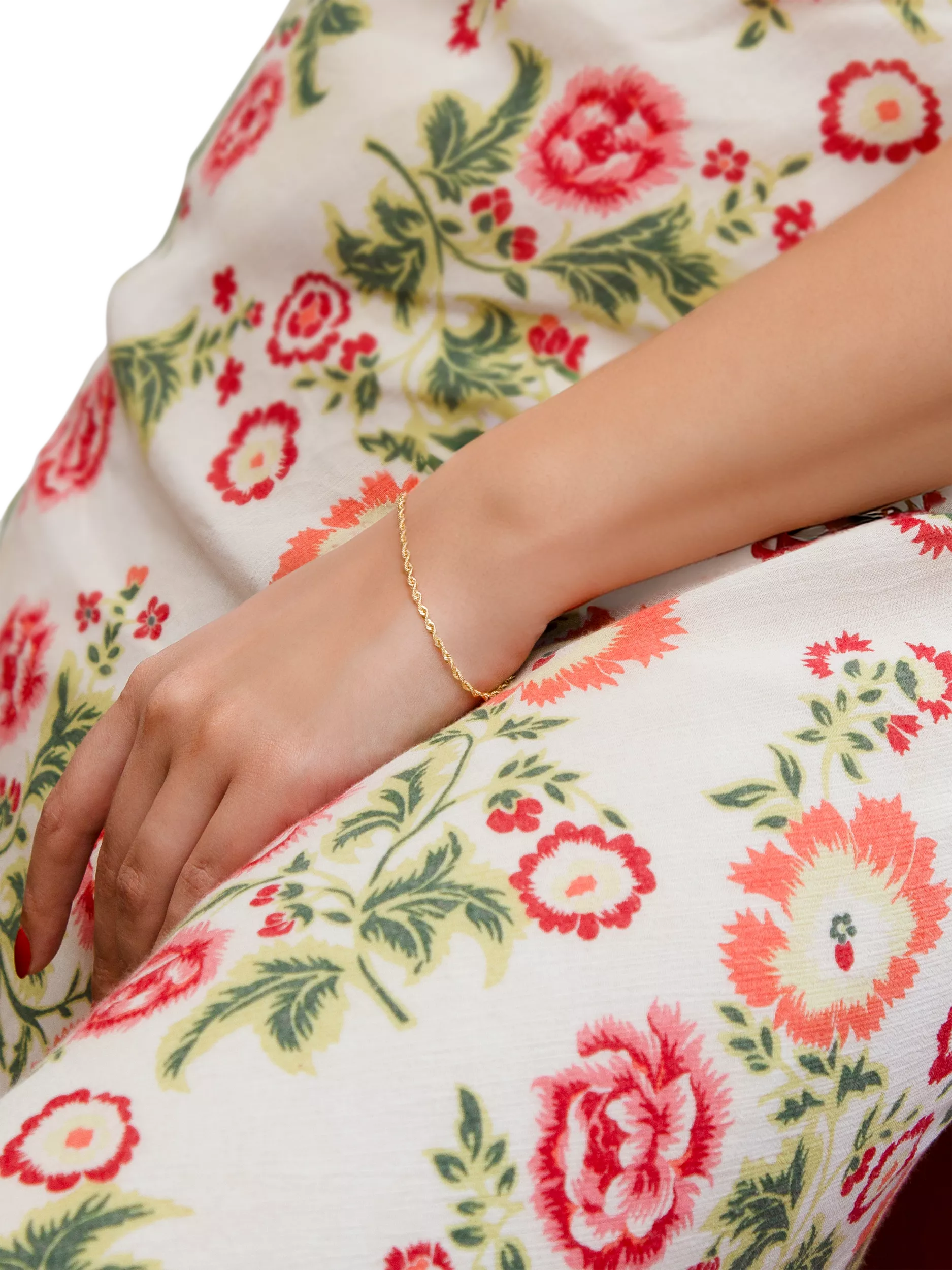 IBB 9ct gold rope chain bracelet 19cm - British product
