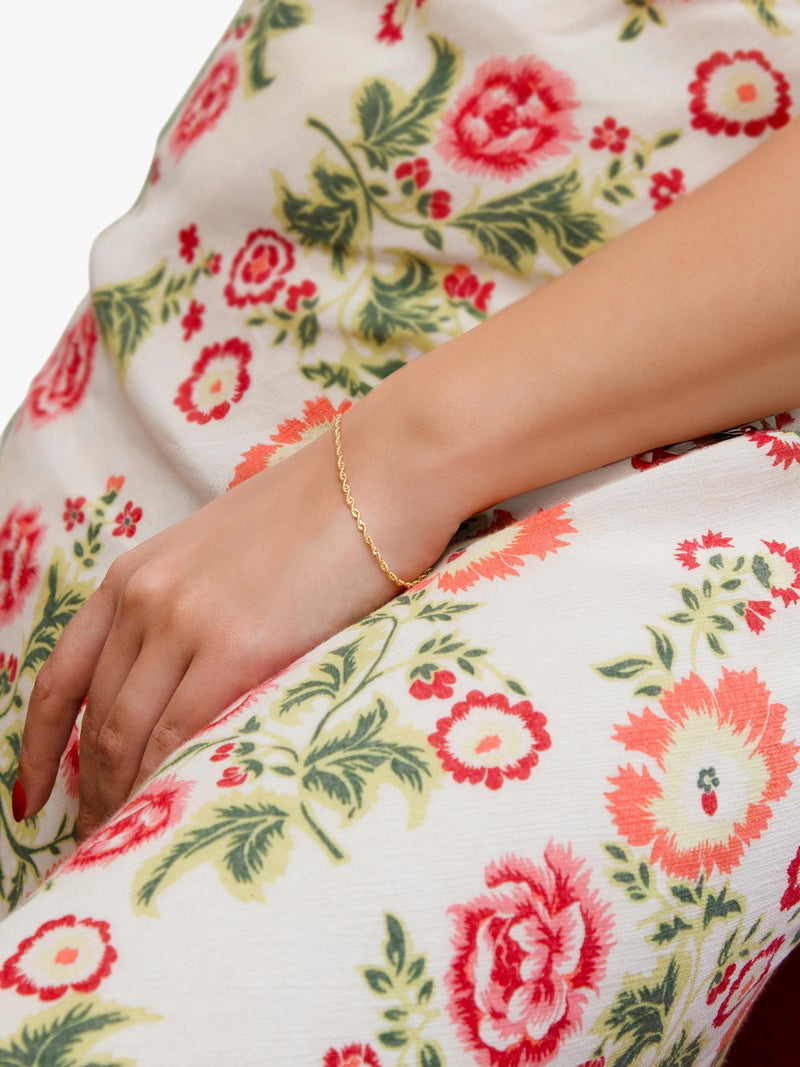 IBB 9ct gold rope chain bracelet 19cm - British product