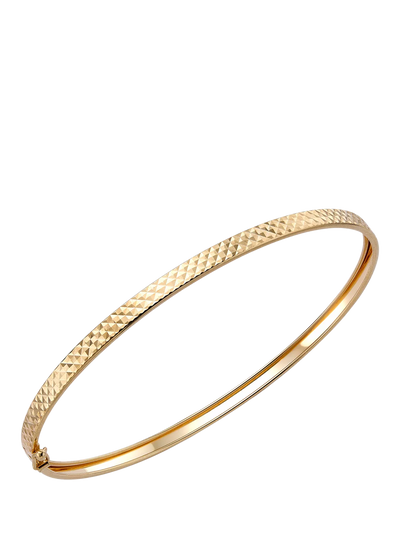 John Lewis IBB 9ct Gold Diamond Cut Flat Tube Bangle- Buy online at McGrocer