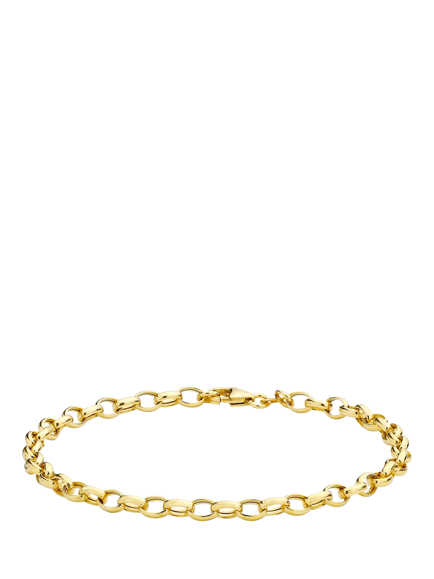 IBB 18ct gold hollow oval belcher bracelet (British brand)