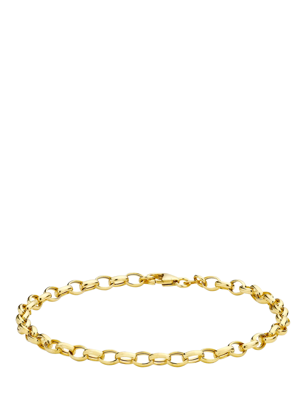 IBB 18ct gold hollow oval belcher bracelet (British brand)
