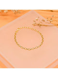 IBB 18ct gold hollow oval belcher bracelet (British brand)