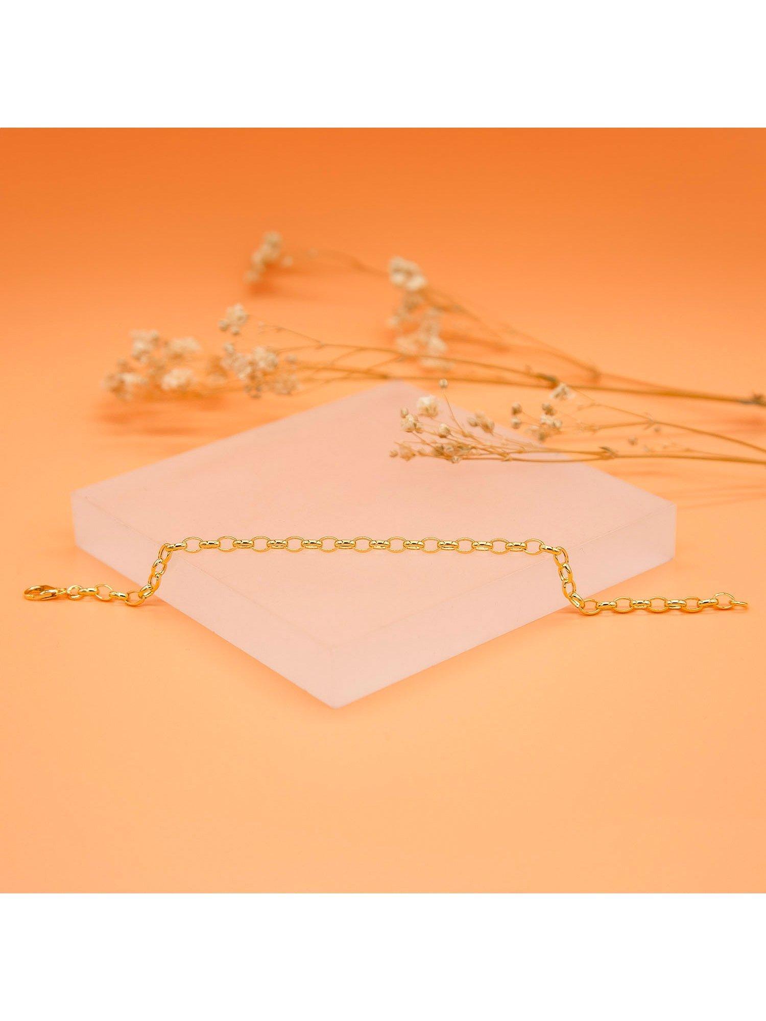 IBB 18ct gold hollow oval belcher bracelet (British brand)