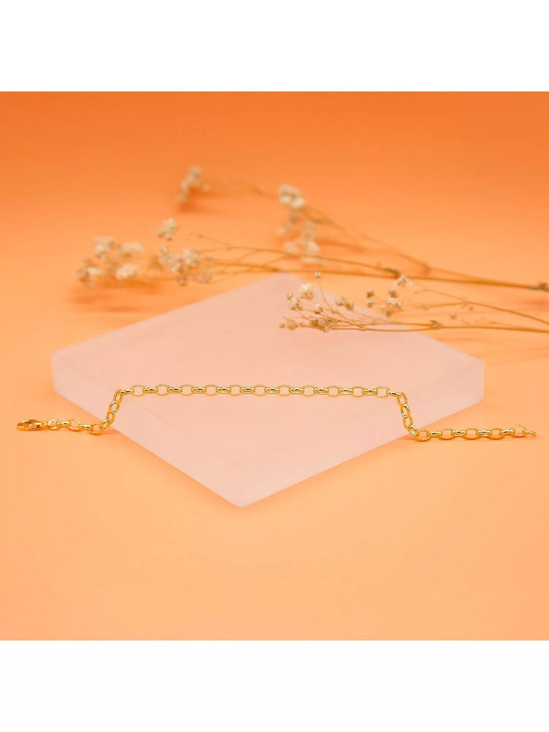 IBB 18ct gold hollow oval belcher bracelet (British brand)
