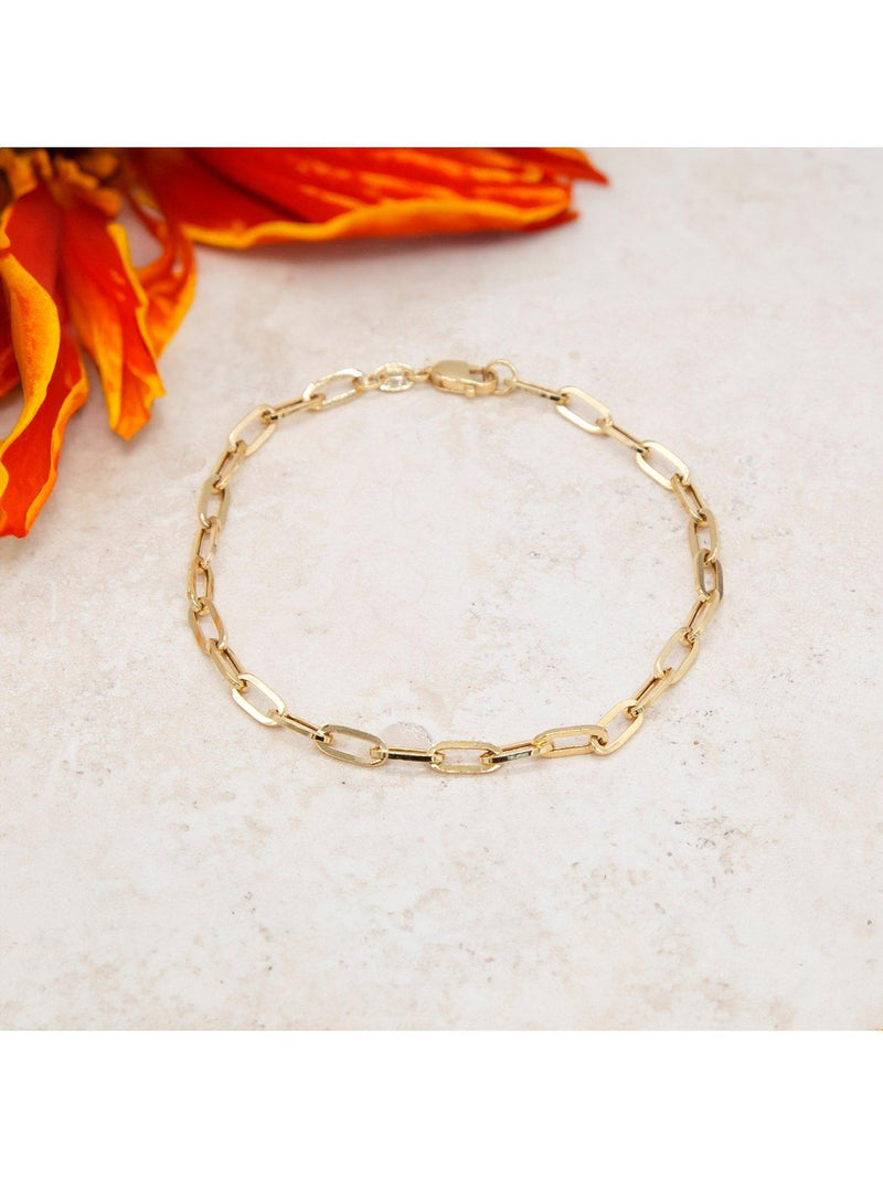 IBB gold paper chain bracelet 18ct 19cm, imported from the UK