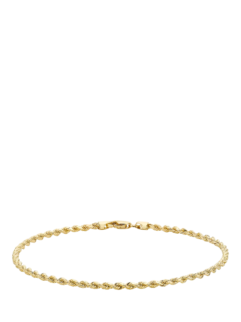 IBB gold rope chain bracelet 19cm, imported from the UK