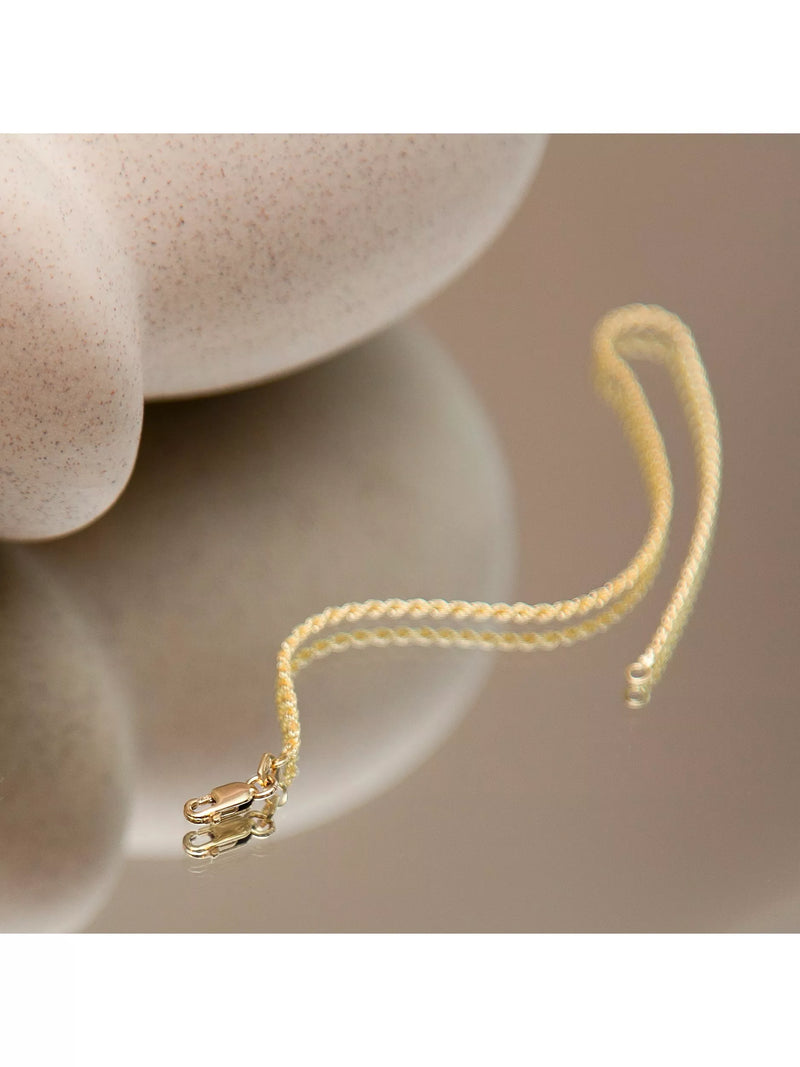 IBB gold rope chain bracelet 19cm, imported from the UK
