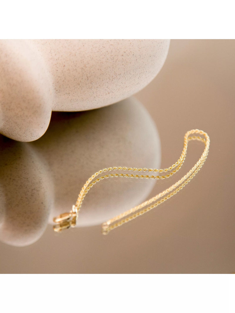 IBB gold rope chain bracelet 19cm, imported from the UK