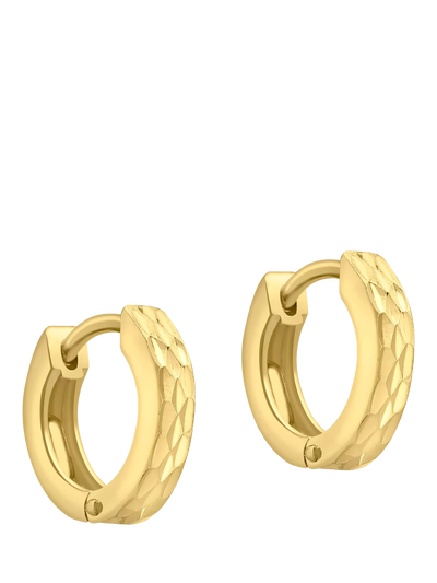 John Lewis IBB 9ct Gold Diamond Cut Huggie Hoop Earrings- Buy online at McGrocer